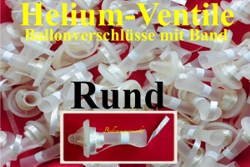 Helium Ballongas Ventil-Ballonverschlüsse mit Bändern im Ballonsupermarkt-Onlineshop