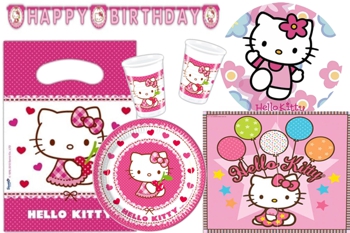 Hello-Kitty-Kindergeburtstag-Luftballons-und-Dekoration