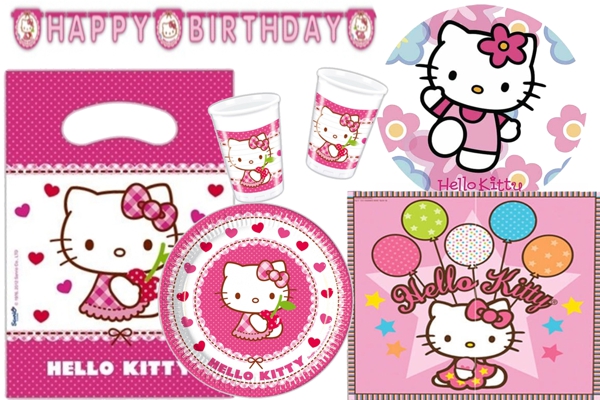 Hello-Kitty-Partydekoration-und-Luftballons-Kindergeburtstag