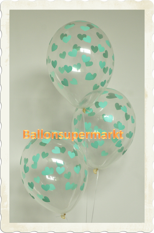 Herzchen-in-Mintgruen-auf-transparenten-Luftballons