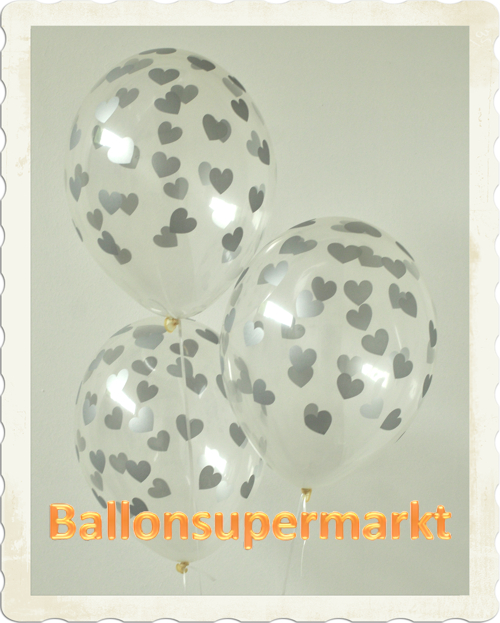 Herzchen-in-Silber-auf-transparenten-Luftballons