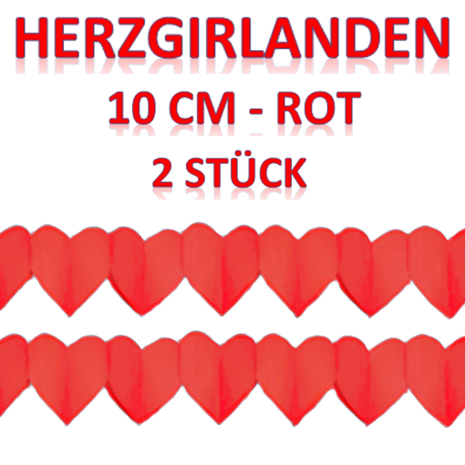 Herzgirlanden-Rot-300-cm-lang-10-cm-Durchmesser