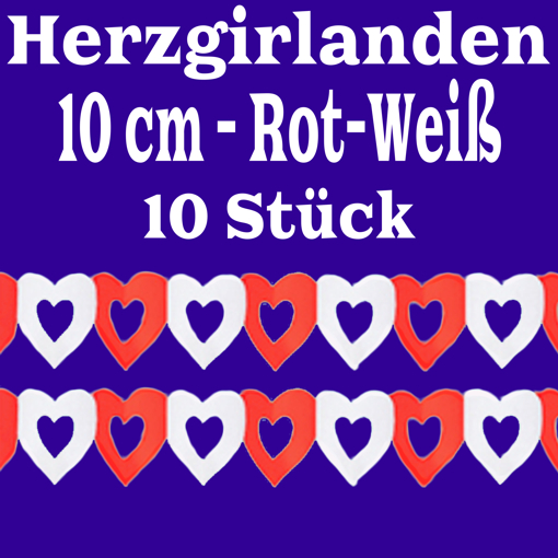 Herzgirlanden-Rot-Weiss-10-cm-3-Meter-lang-10-Stueck