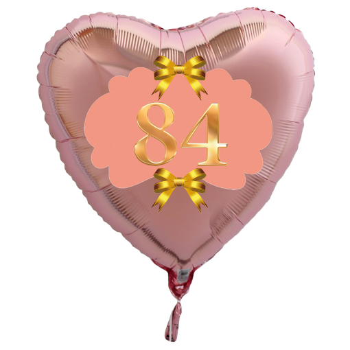 Herzluftballon-Rosegold-zum-84.-Geburtstag-Gold-Rosa-mit-Helium
