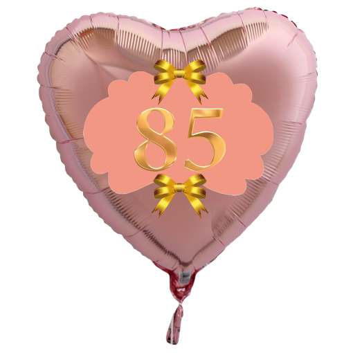 Herzluftballon-Rosegold-zum-85.-Geburtstag-Gold-Rosa-mit-Helium