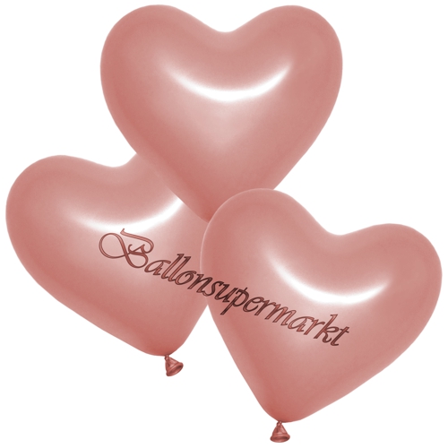 Herzluftballons-Metallic-Rosegold-26-cm-Latexballons-Dekoration-Hochzeit-3er-Arrangement