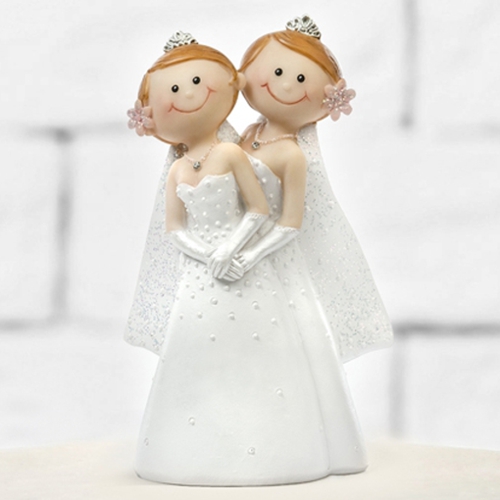 Hochzeitspaar-Frauen-Figur-Dekoration-Lesbische-Hochzeit-Geschenk-Hochzeitsdeko-Regenbogenhochzeit