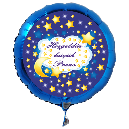 Hosgeldin-kuecuek-Prens-Rund-Luftballon-45-cm-Blau