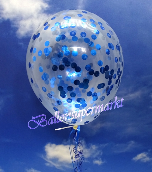 Jumbo-Luftballon-mit-Konfetti-Blau-Dekoration-Party-Fest-Hochzeit-Silvester