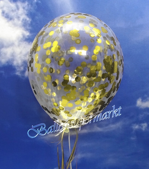 Jumbo-Luftballon-mit-Konfetti-Gold-Dekoration-Party-Fest-Hochzeit-Silvester-Goldhochzeit