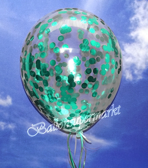 Jumbo-Luftballon-mit-Konfetti-Tuerkis-Dekoration-Party-Fest-Hochzeit-Silvester