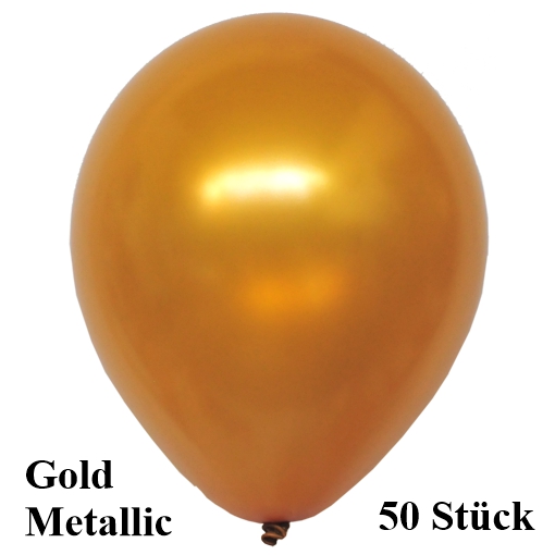 Jumbo-Luftballons-40-cm-36-cm-Gold-Metallic-50-Stueck