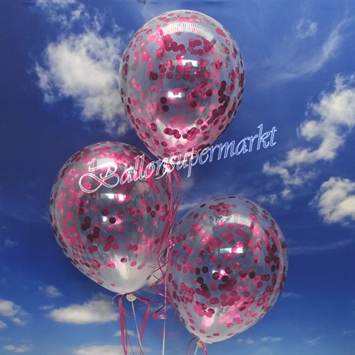 Jumbo-Luftballons-mit-Konfetti-Pink-Dekoration-Party-Fest-Hochzeit-Silvester