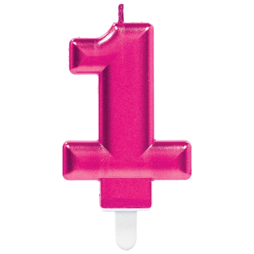 Kerze-Pink-Celebration-Zahl-1-Kerze-zum-Geburtstag-Jubilaeum-Tischdekoration