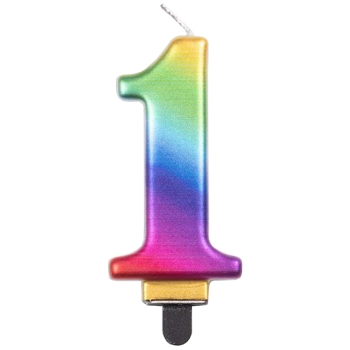 Kerze-Rainbow-Zahl-1-Kerze-zum-Geburtstag-Jubilaeum-Tischdekoration