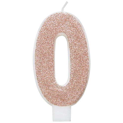 Kerze-Rosegold-Glitter-Zahl-0-Kerze-zum-Geburtstag-Jubilaeum-Tischdekoration