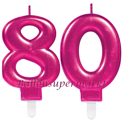 Kerzen-Pink-Celebration-Zahl-80-Kerze-zum-80.-Geburtstag-Jubilaeum-Tischdekoration