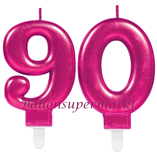 Kerzen-Pink-Celebration-Zahl-90-Kerze-zum-90.-Geburtstag-Jubilaeum-Tischdekoration