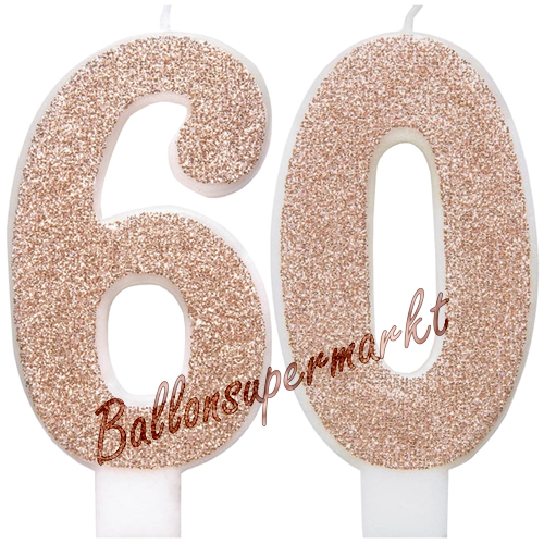 Kerzen-Rosegold-Glitter-Zahl-60-Kerze-zum-60.-Geburtstag-Jubilaeum-Tischdekoration