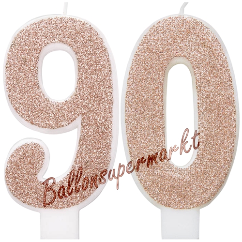 Kerzen-Rosegold-Glitter-Zahl-90-Kerze-zum-90.-Geburtstag-Jubilaeum-Tischdekoration