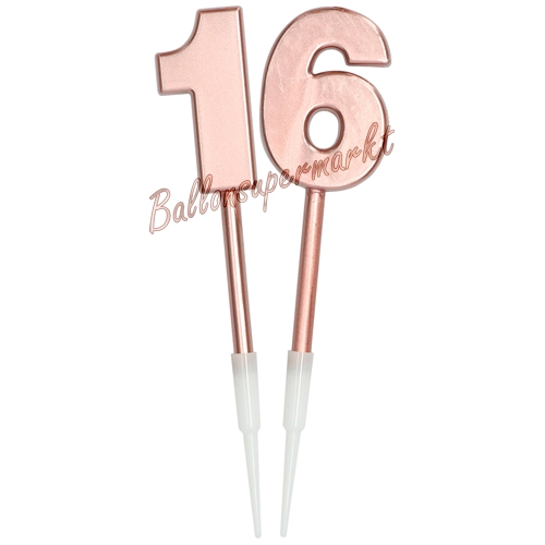 Kerzen-Rosegold-Zahl-16-Kerze-zum-16.-Geburtstag-Jubilaeum-Tischdekoration