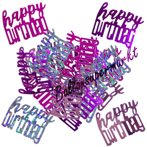 Konfetti-Happy-Birthday-Pink-holografisch-Partydekoration-Tischdeko-zum-Geburtstag