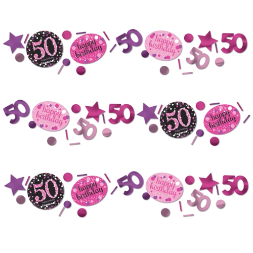 Konfetti-Pink-Celebration-50-Tischdekoration-zum-50.-Geburtstag-Fest-Feier