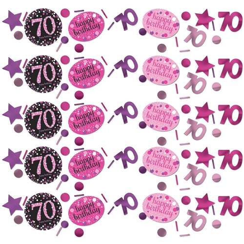 Konfetti-Pink-Celebration-70-Tischdekoration-zum-70.-Geburtstag-Fest-Feier