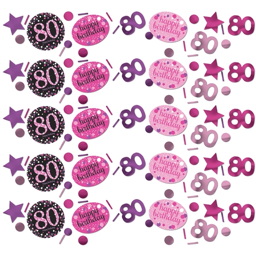 Konfetti-Pink-Celebration-80-Tischdekoration-zum-80.-Geburtstag-Fest-Feier