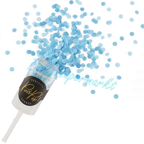 Konfetti-Push-Pop-hellblau-Dekoration-Hochzeit-Geburt-Taufe-Konfettikanone-Partydeko