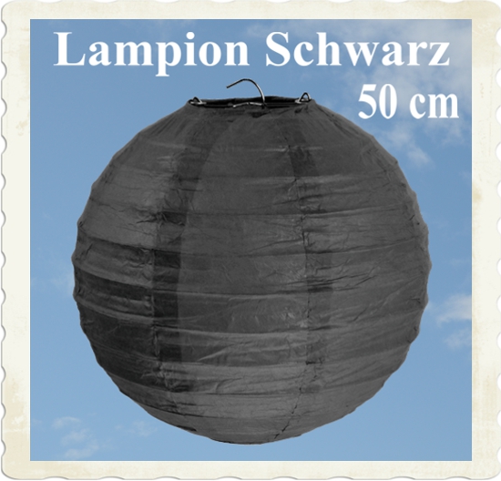 XL Lampion, 50 cm, Schwarz