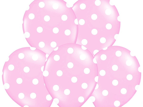 Latexballons-Baby-Pink-Dots-zur-Geburt-Babyparty-Babyshower-Girl-Maedchen