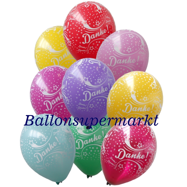 Latexballons-Danke-Luftballons-Bunt-Farbauswahl-Dekoration-Partydekoration-Danksagung