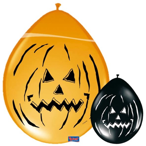 Latexballons-Halloween-Kuerbisse-orange-und-schwarz-Raumdekoration-Halloweenparty