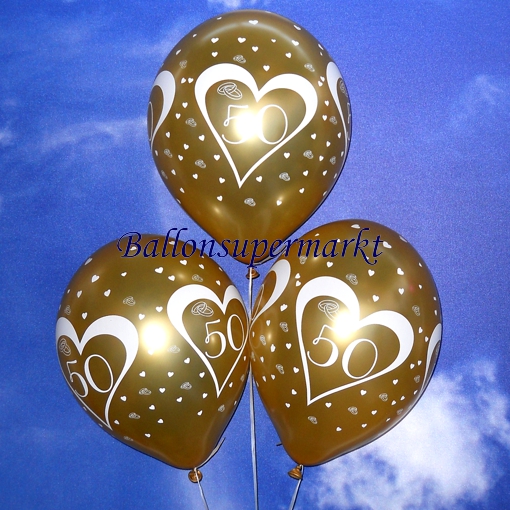 Latexballons-Zahl-50-goldene-Luftballons-Goldhochzeit-Dekoration-Jubilaeum
