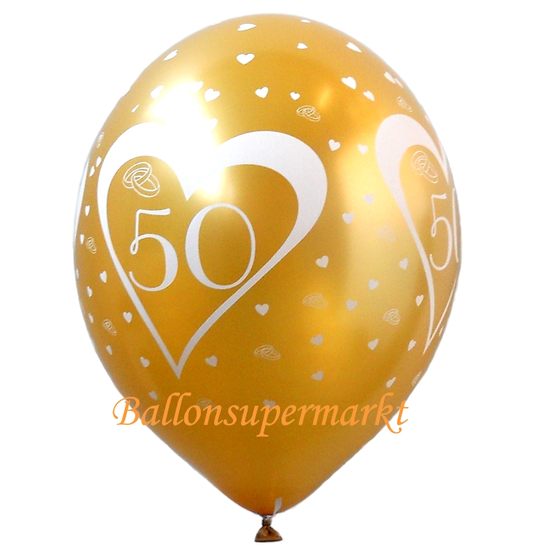 Latexballons-Zahl-50-goldener-Luftballon-Goldhochzeit-Dekoration-Jubilaeum