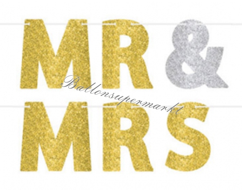 Letterbanner-Mr-and-Mrs-glitzerndes-Hochzeitsbanner-Dekoration-zur-Hochzeit