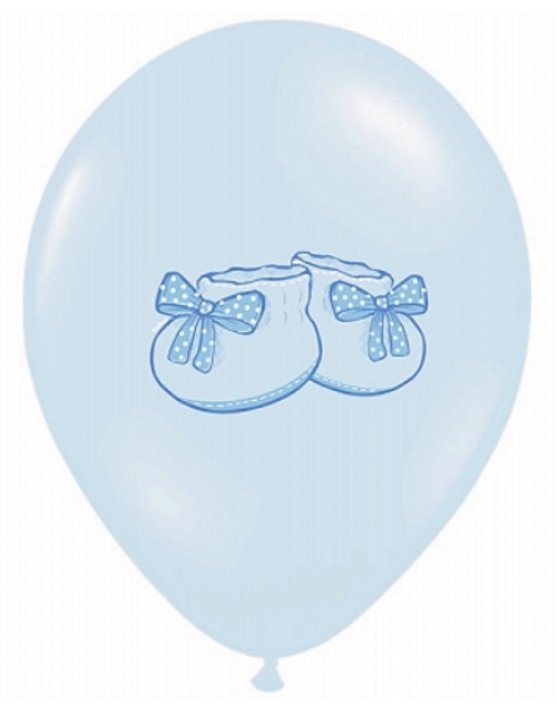 Luftballon-Baby-Party-Babyschuhe-Blau
