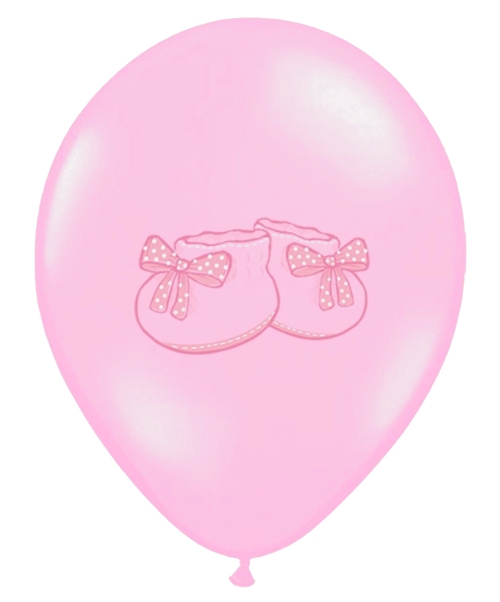 Luftballon-Baby-Party-Babyschuhe-Rosa