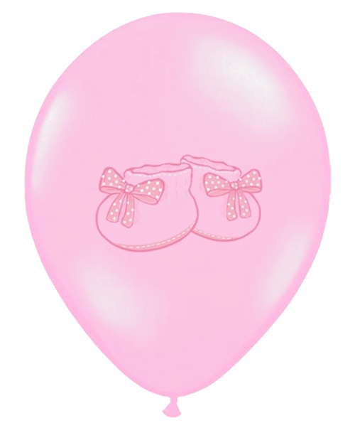 Luftballon-Baby-Party-Babyschuhe-Rosa