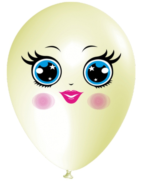 Luftballon-Gesicht-Frau-blaue-Augen-elfenbein-1-Stueck-Latexballon-Dekoration
