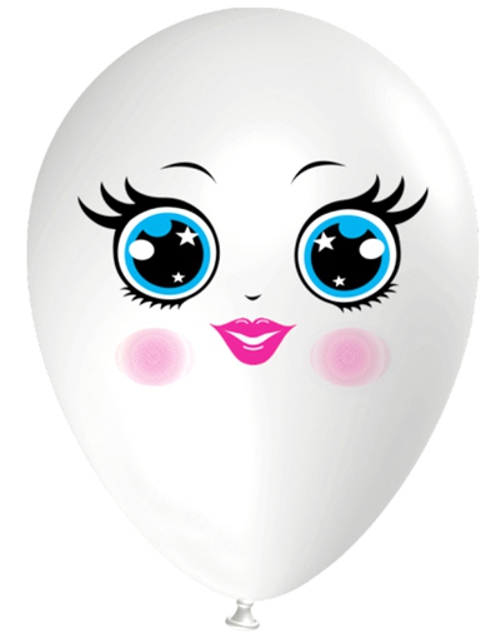 Luftballon-Gesicht-Frau-blaue-Augen-weiss-1-Stueck-Latexballon-Dekoration