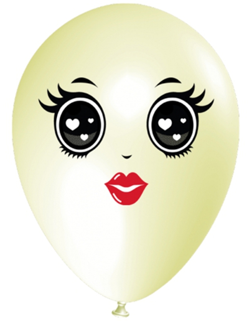Luftballon-Gesicht-Frau-schwarze-Augen-elfenbein-1-Stueck-Latexballon-Dekoration