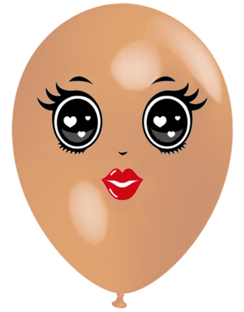 Luftballon-Gesicht-Frau-blaue-Augen-schwarze-1-Stueck-Latexballon-Dekoration