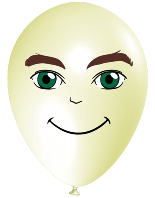 Luftballon-Gesicht-Mann-gruene-Augen-elfenbein-1-Stueck-Latexballon-Dekoration