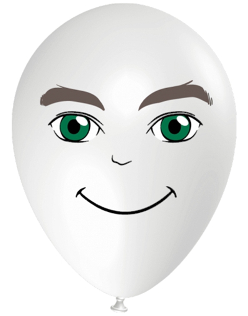 Luftballon-Gesicht-Mann-gruene-Augen-weiss-1-Stueck-Latexballon-Dekoration