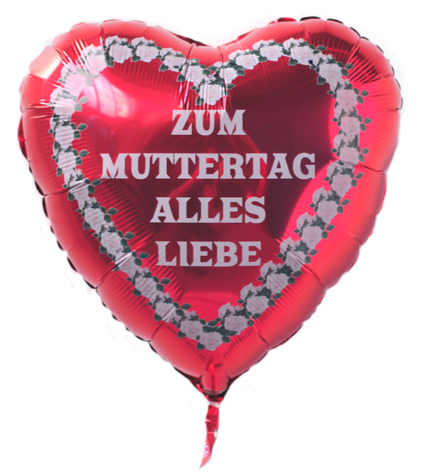 Zum Muttertag alles Liebe: Luftballon in Herzform aus Folie