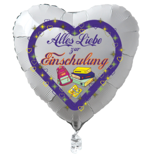 Luftballon-Herzform-weiss-Alles-Liebe-zur-Einschulung-blau-gefuellt