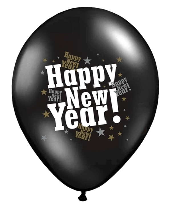 Luftballon-Silvester-Happy-New-Year-schwarz Luftballon-Silvester-Happy-New-Year-schwarz
