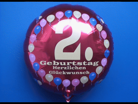 Luftballon aus Folie zum 2. Geburtstag